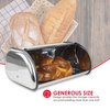 Home Basics Home Basics Roll-Top Lid Stainless Steel Bread Box, Silver ZOR95595